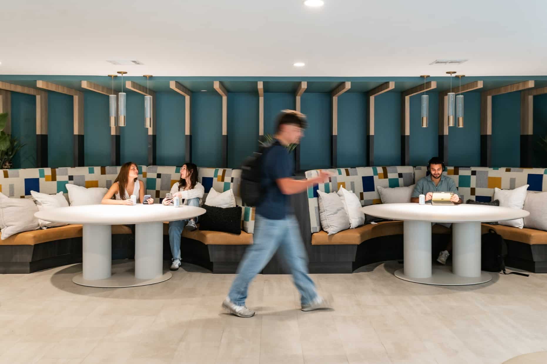 Residents studying in the Aperture clubhouse